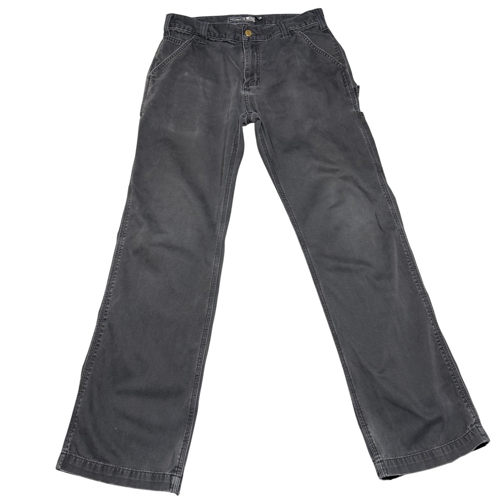 Carhartt Rugged Flex Relaxed Fit Canvas Work Pants Black 32x32 Utility Workwear